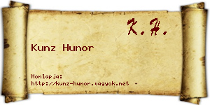 Kunz Hunor névjegykártya